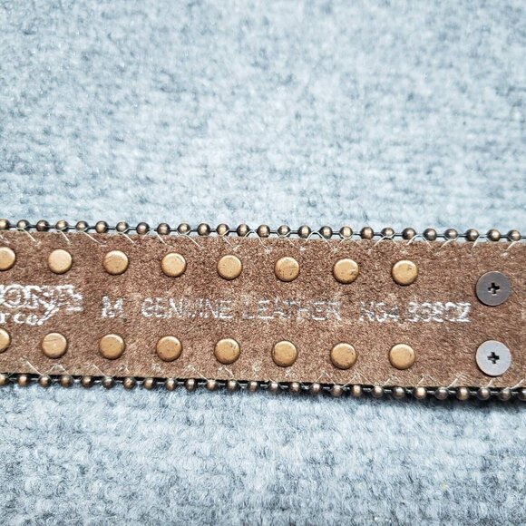 Nocona Bling Belt Womens M Genuine Leather AB Rhinestone Cross Motif Adjustable main image 6